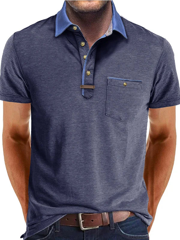 Herren Polo Andningsbart Tyg Sommar