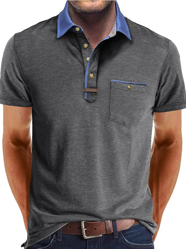 Herren Polo Andningsbart Tyg Sommar