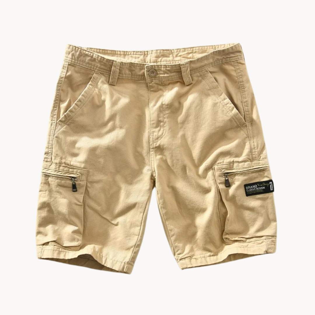 Herrens Lätta Cargo Shorts med Fickor och Elastiska Sidor