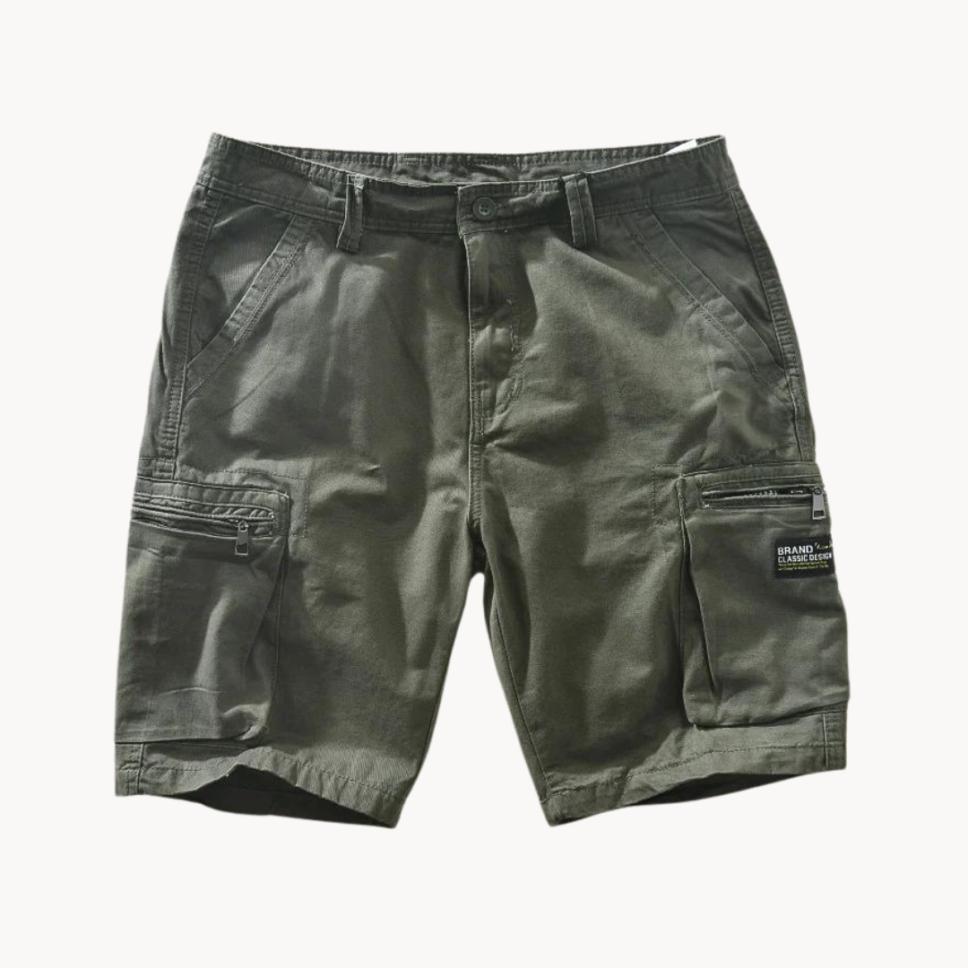Herrens Lätta Cargo Shorts med Fickor och Elastiska Sidor