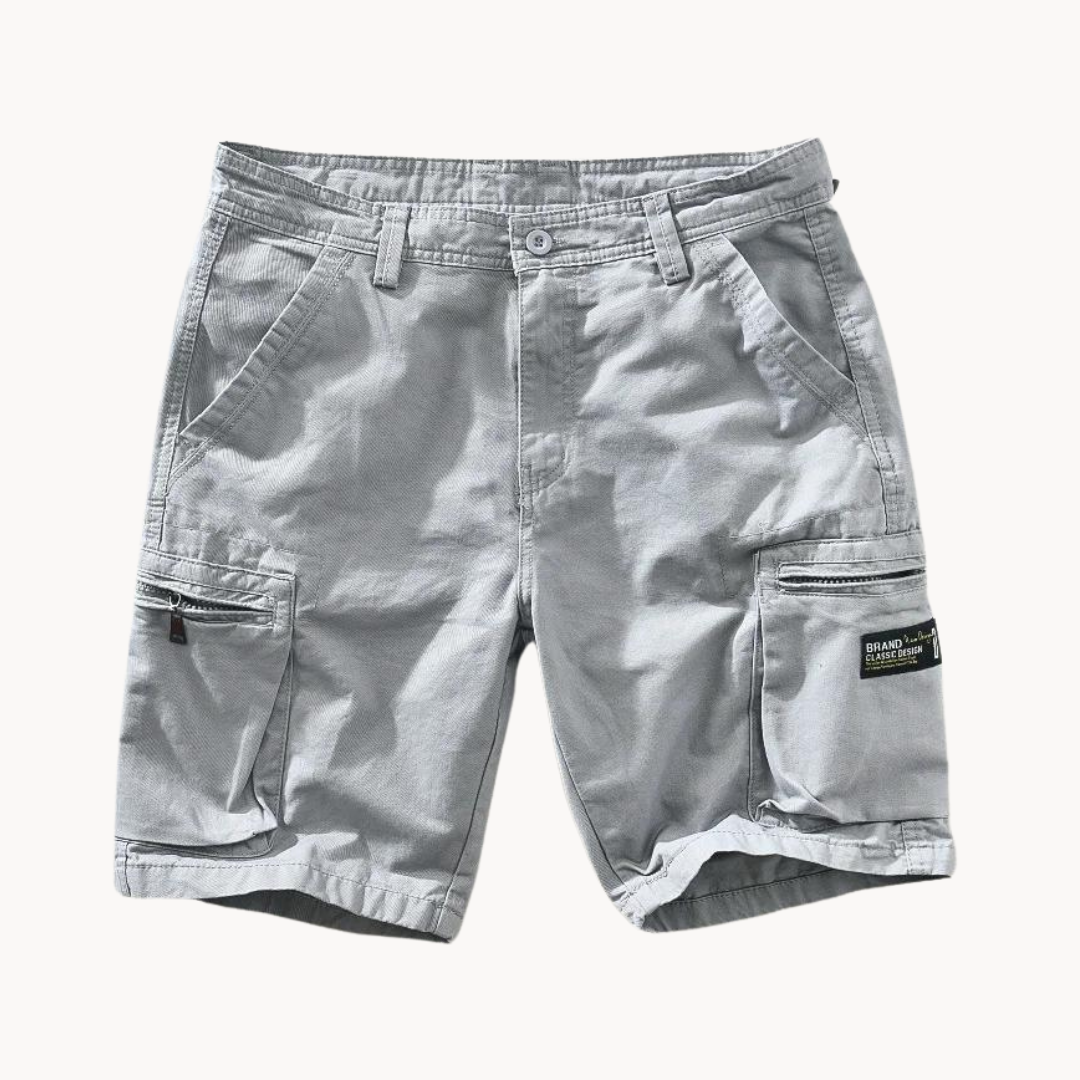 Herrens Lätta Cargo Shorts med Fickor och Elastiska Sidor