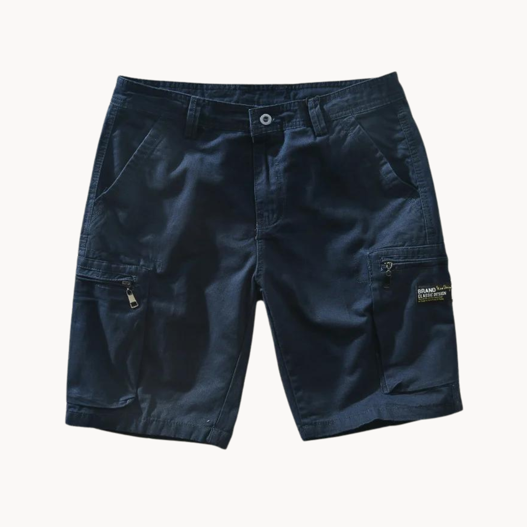 Herrens Lätta Cargo Shorts med Fickor och Elastiska Sidor