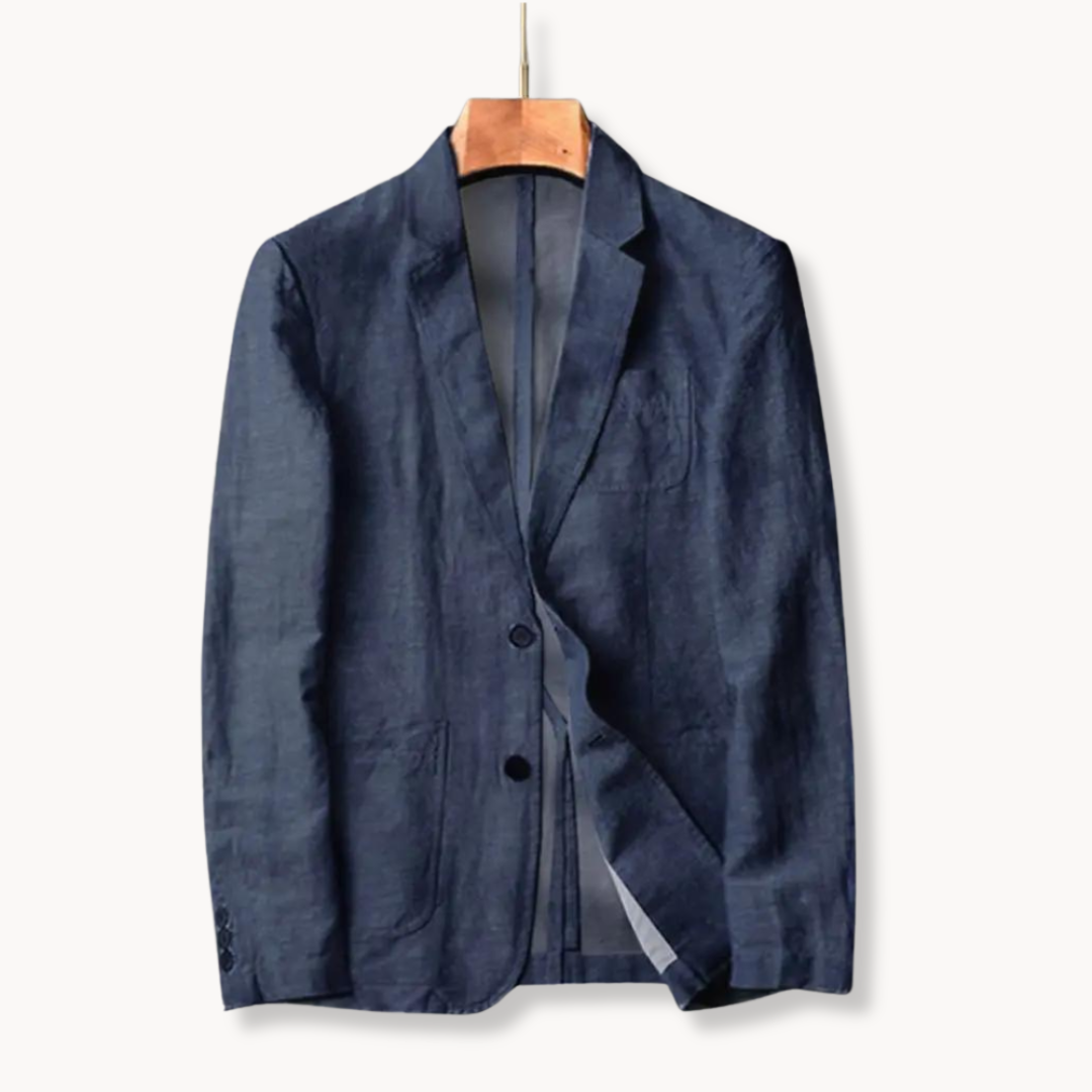 Herrens Linne Blazer för Varma Dagar - Elegant och Mångsidig