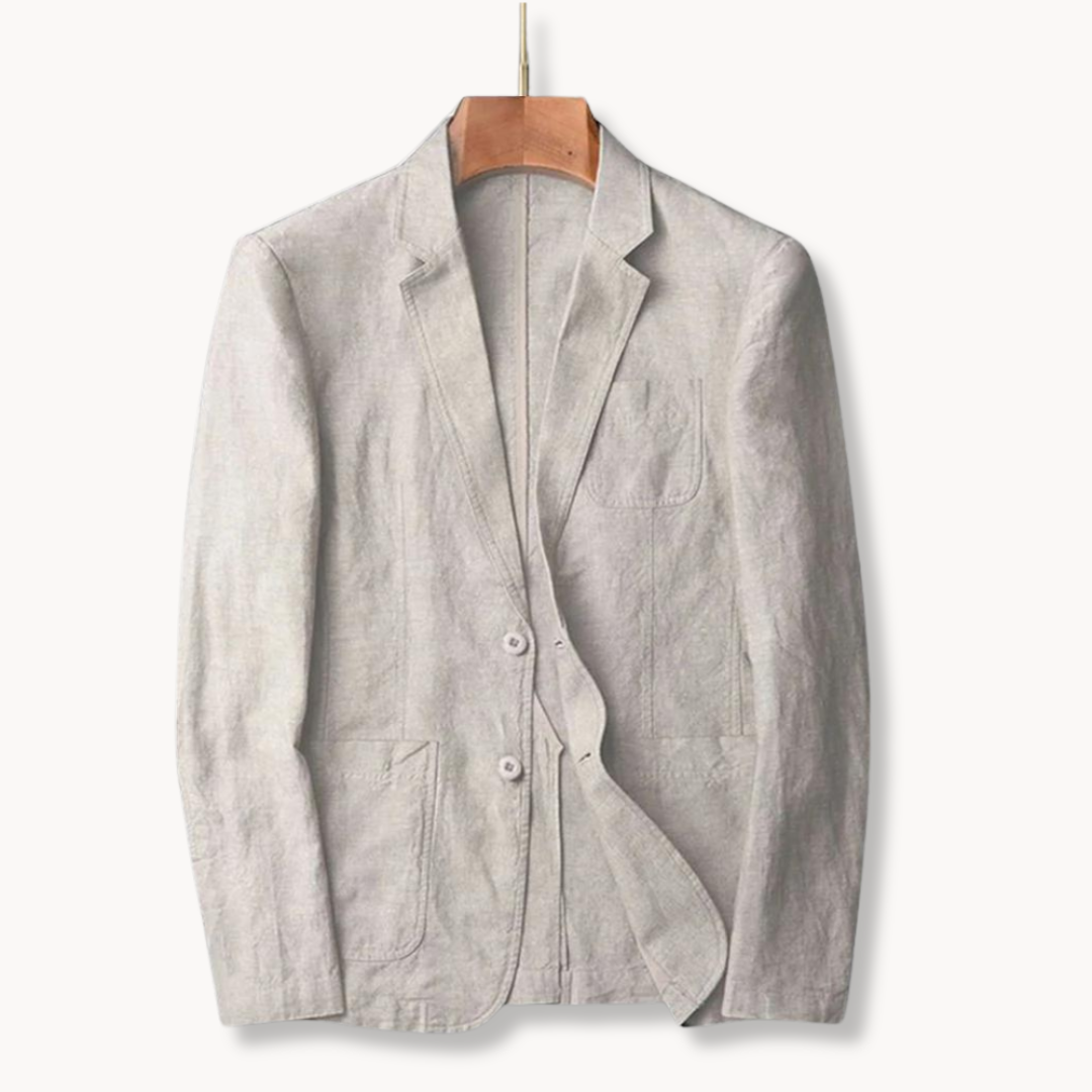 Herrens Linne Blazer för Varma Dagar - Elegant och Mångsidig