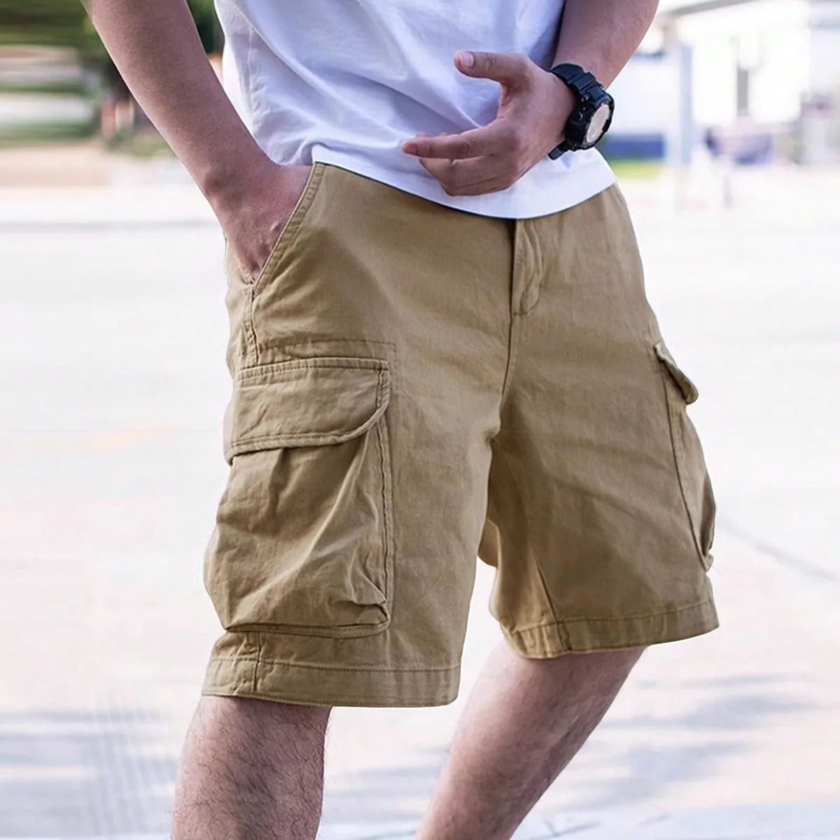 Herrens Multifunktionella Cargo Shorts för Utomhusaktiviteter