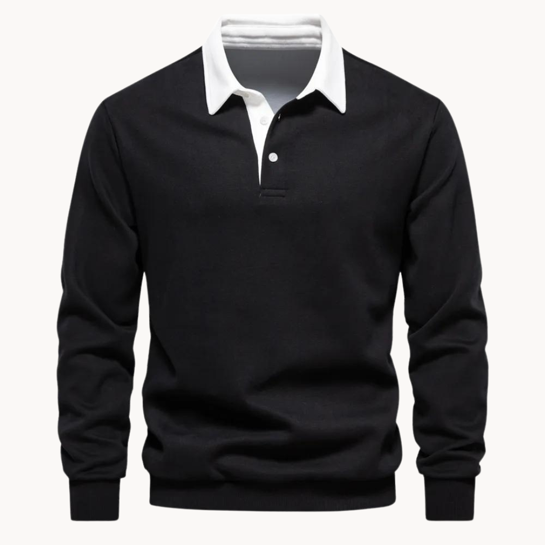 Herrens Polo Sweatshirt med Retro Charm