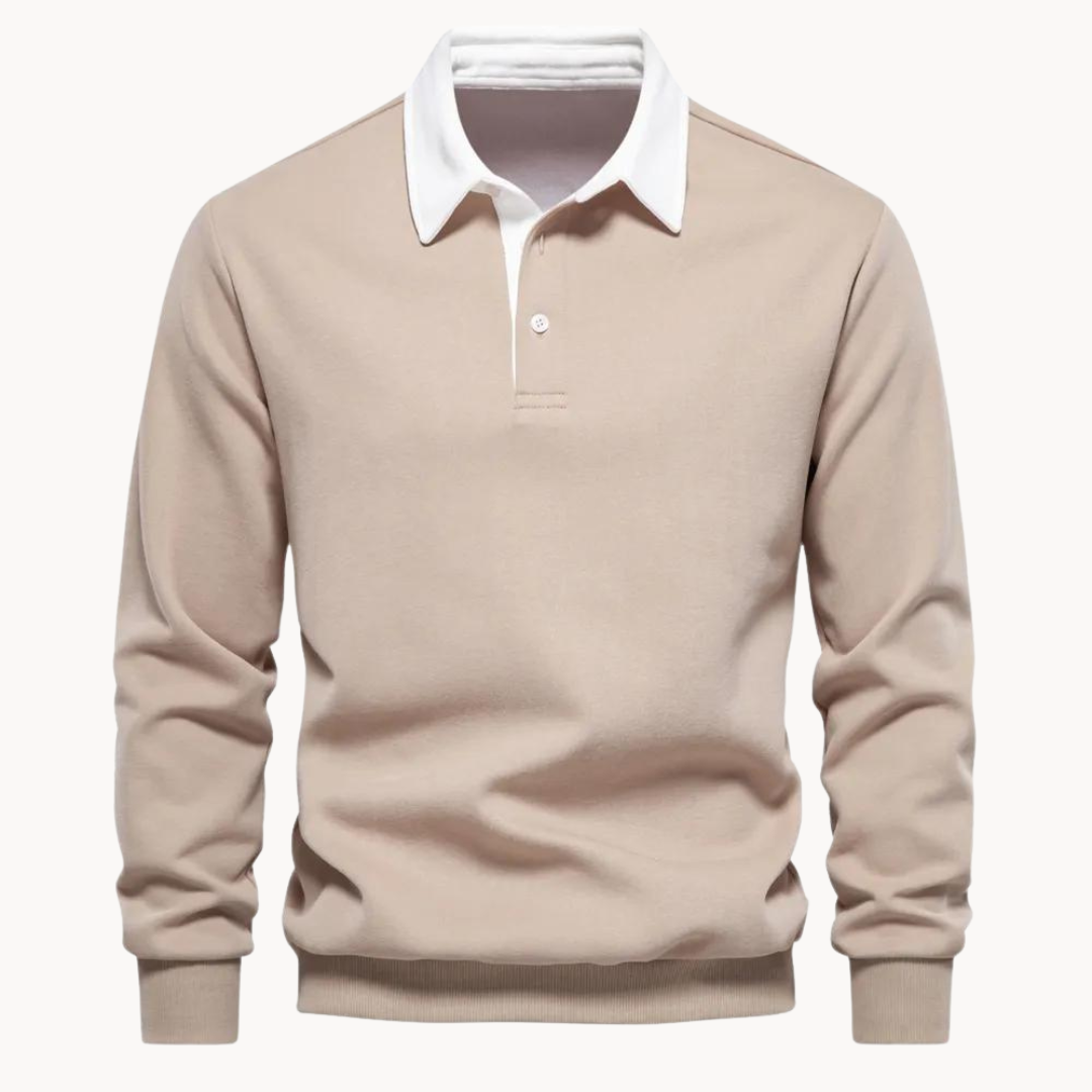 Herrens Polo Sweatshirt med Retro Charm