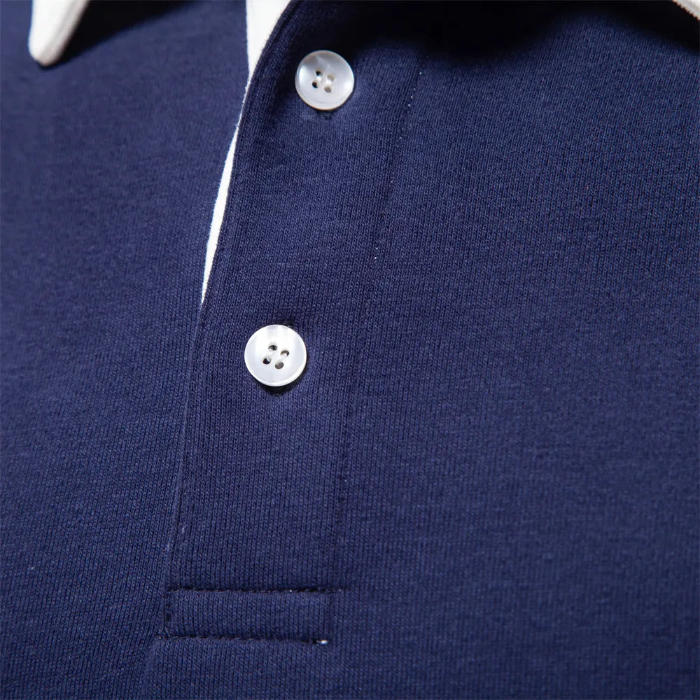 Herrens Polo Sweatshirt med Retro Charm