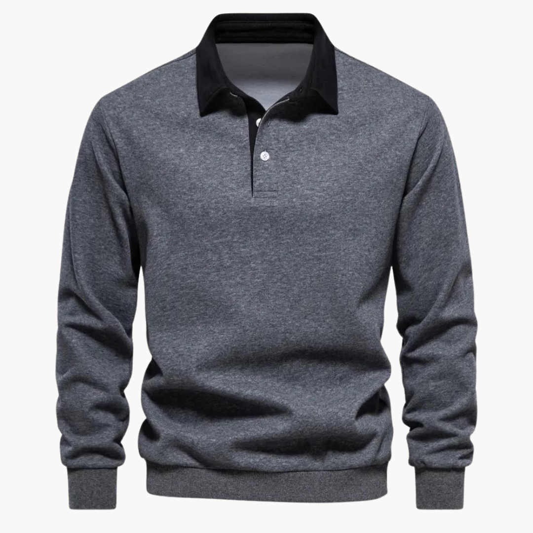 Herrens Polo Sweatshirt med Retro Charm