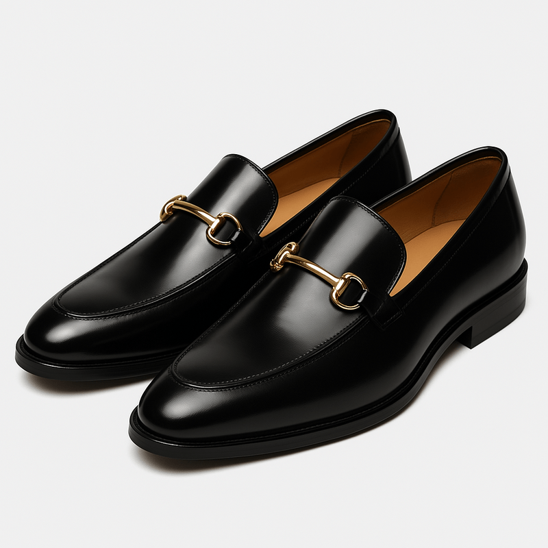 Herrens Läder Loafers med Mjuk Inredning och Slimmad Profil 0