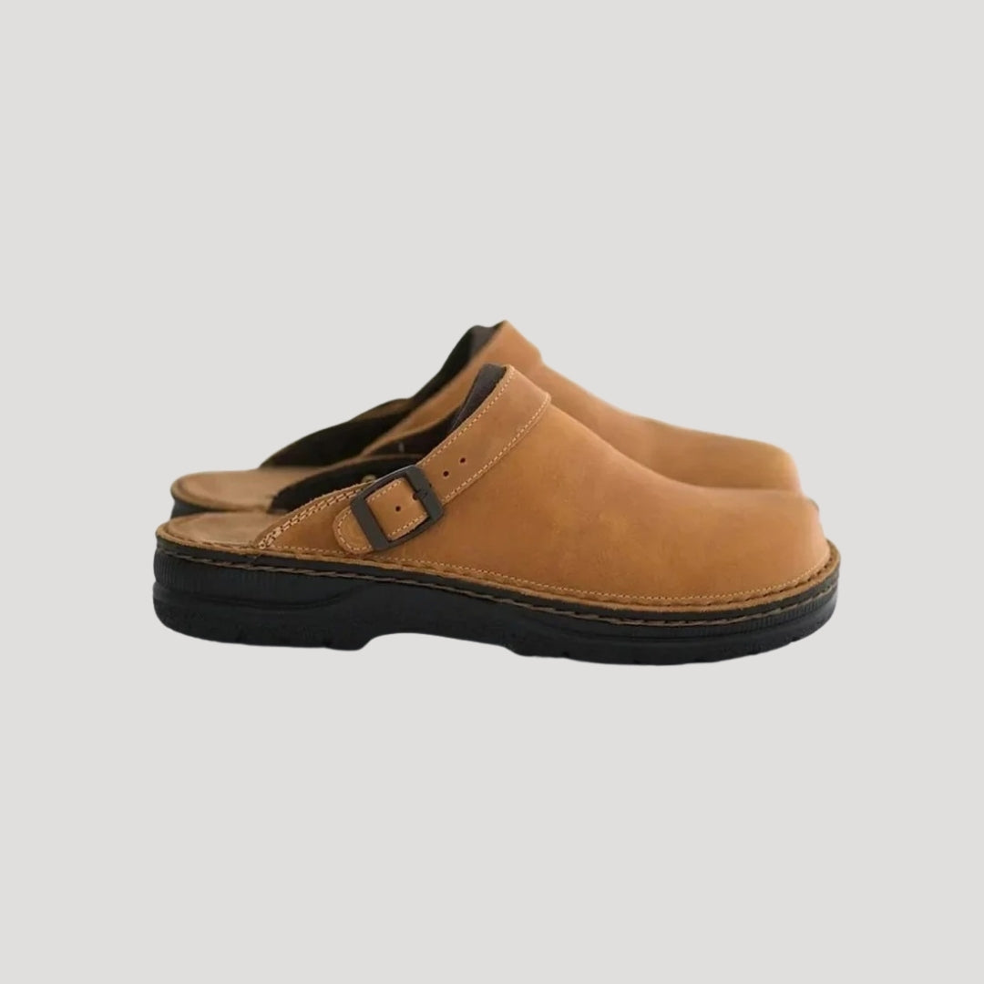 Herrens Läder Slip-On Clogs med Justerbart Band 2