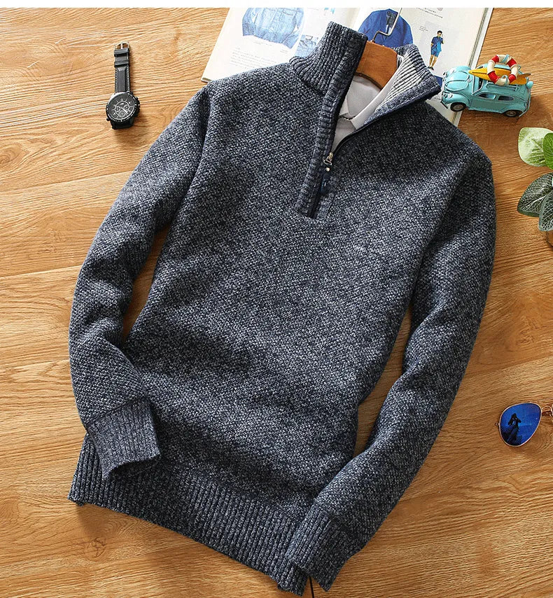 Herrfleece Tröja | Varm Halvdragkedja