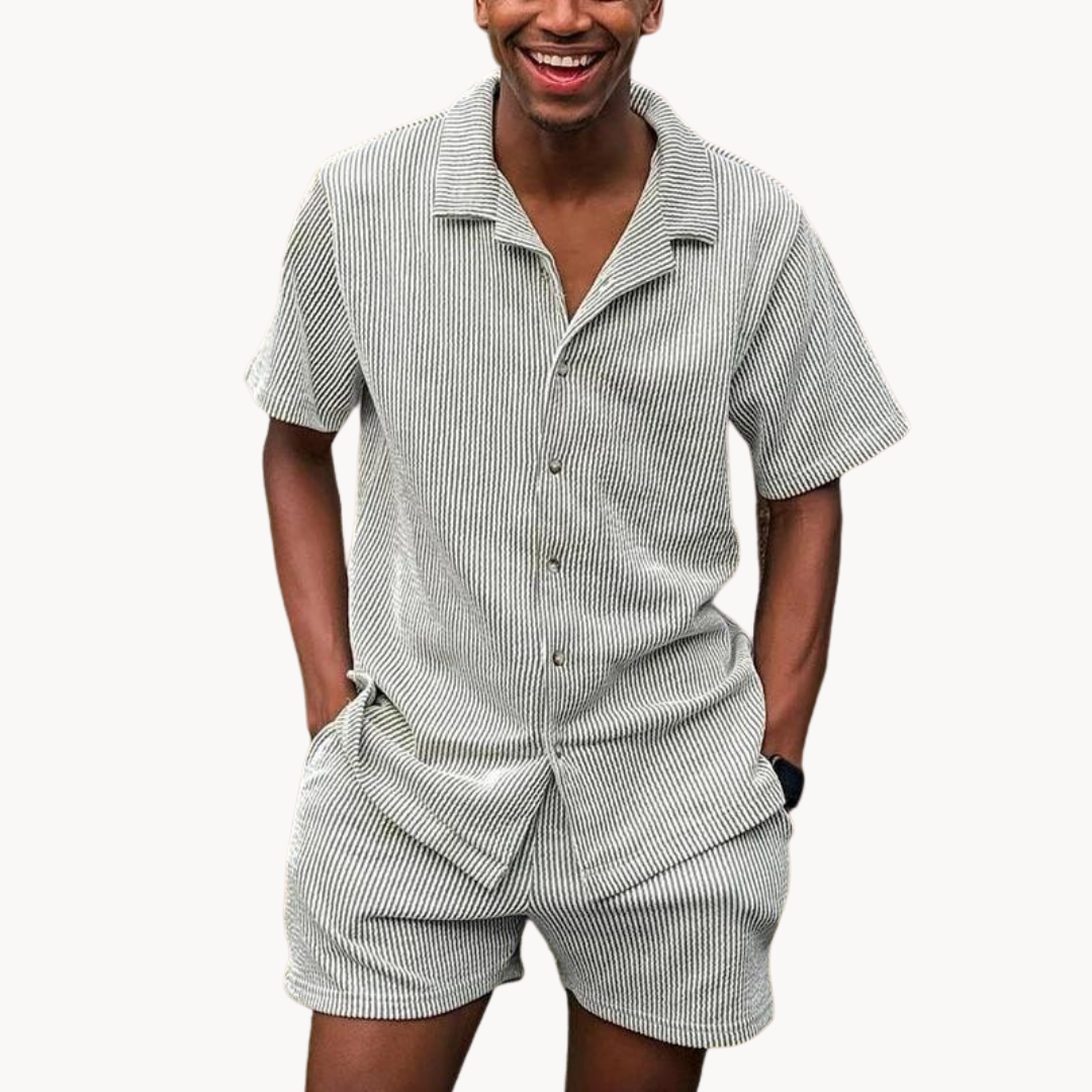 Herrkläder Polo och Shorts Set för Sommarstil