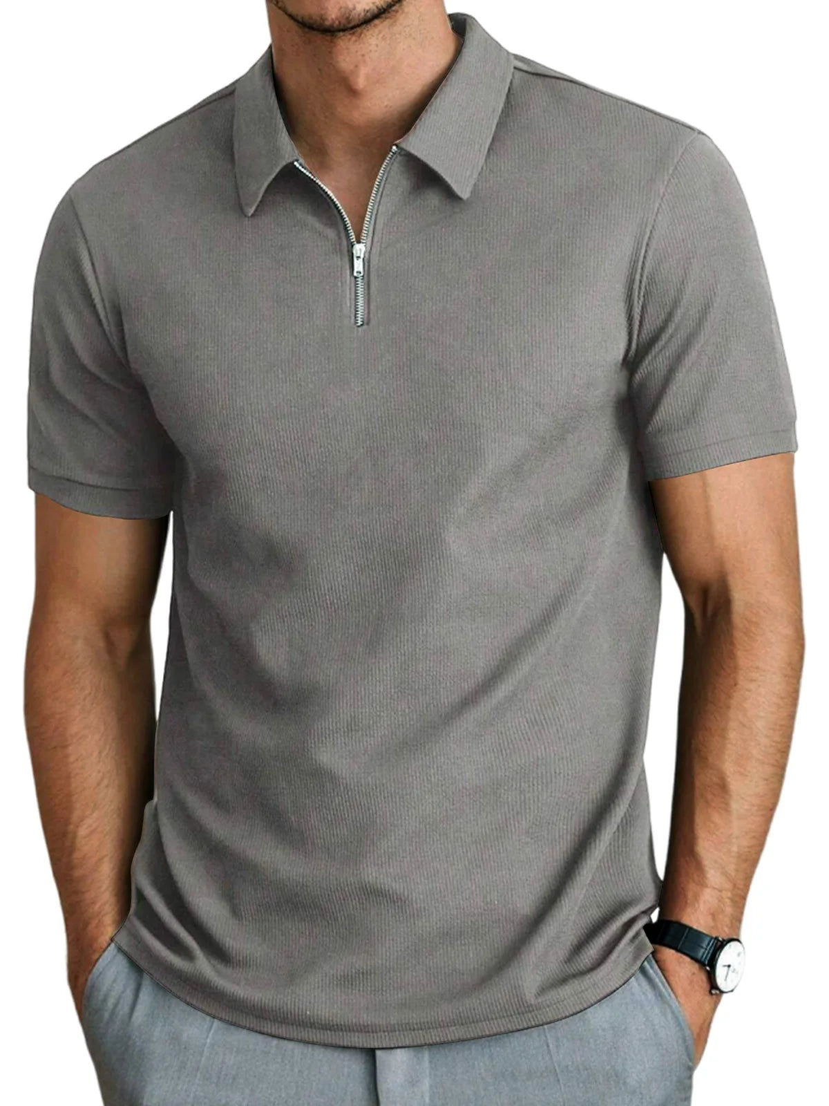 Herrpiké – Lätt Polo T-shirt för Avslappnad Stil