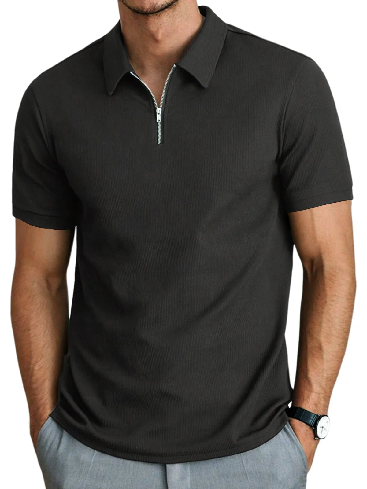 Herrpiké – Lätt Polo T-shirt för Avslappnad Stil