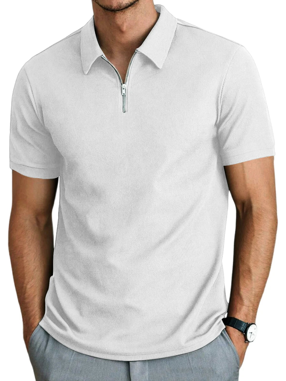 Herrpiké – Lätt Polo T-shirt för Avslappnad Stil
