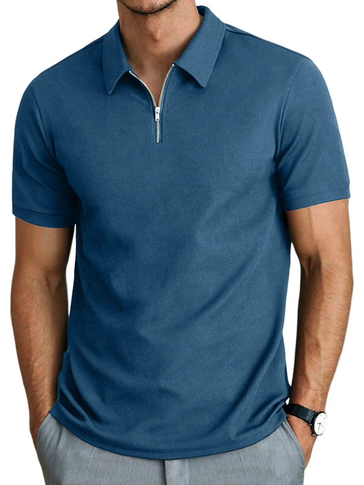 Herrpiké – Lätt Polo T-shirt för Avslappnad Stil