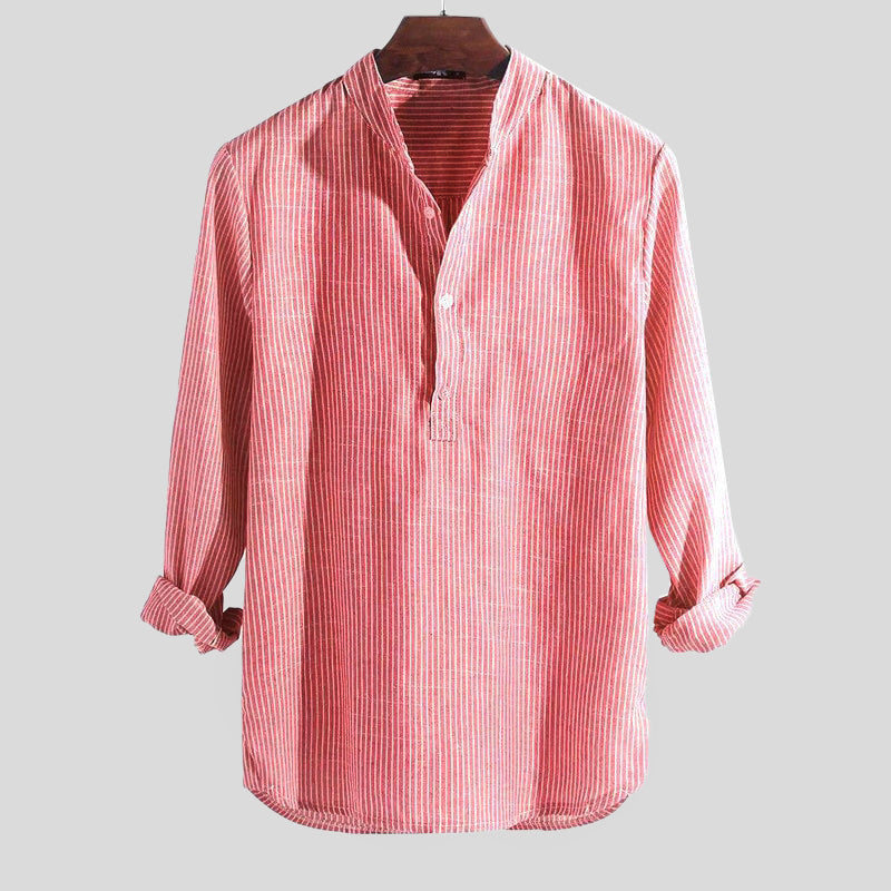 Herrskjorta Henley i Avslappnad Stil för Män