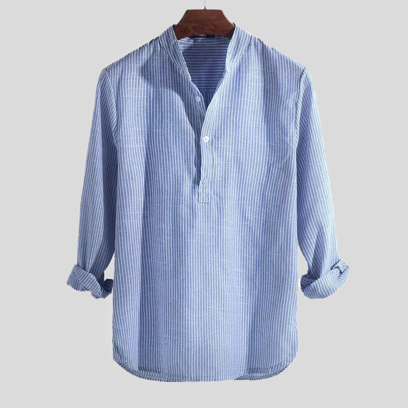 Herrskjorta Henley i Avslappnad Stil för Män