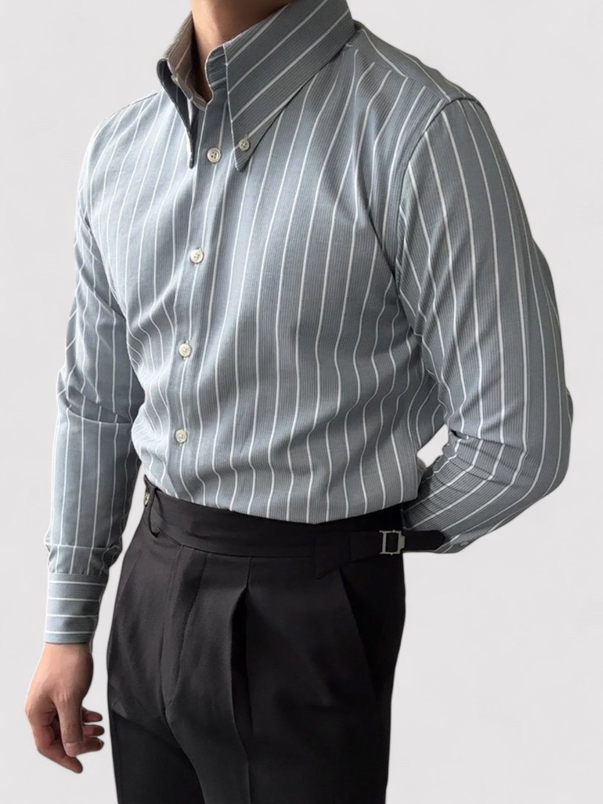 Herrskjorta Slim Fit Randig Design i Premium Tyg