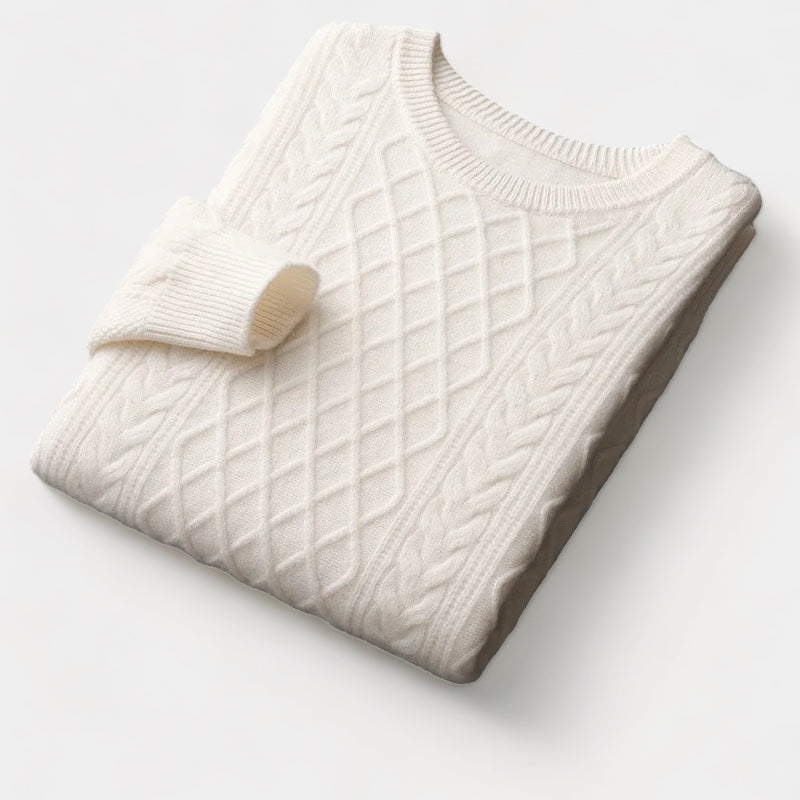Herrtröja i Ull – Jacquard & Tidlös Stil