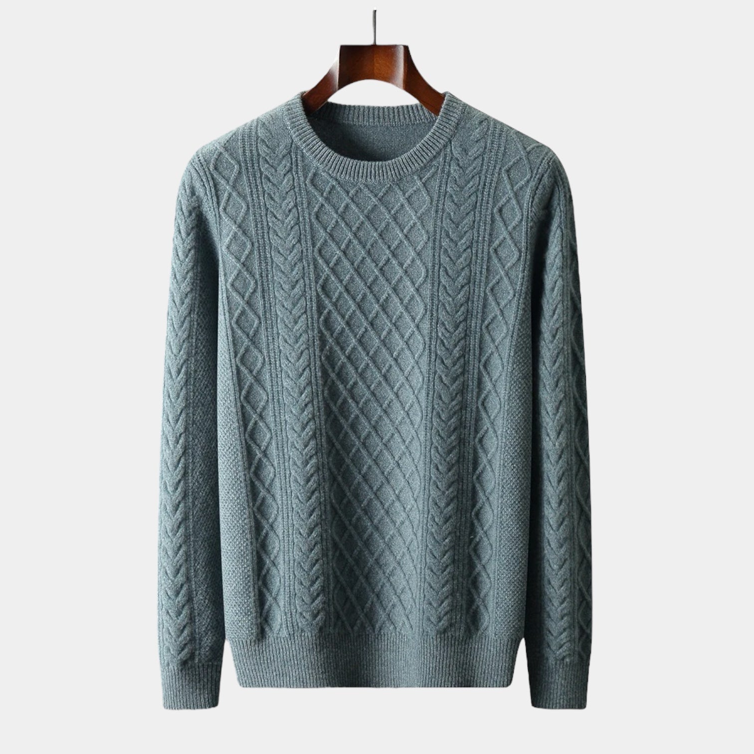 Herrtröja i Ull – Jacquard & Tidlös Stil
