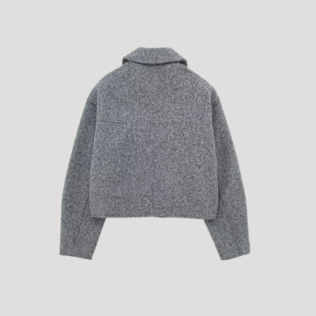 Kvinno Croppad Ulljacka med Strukturerad Design 1