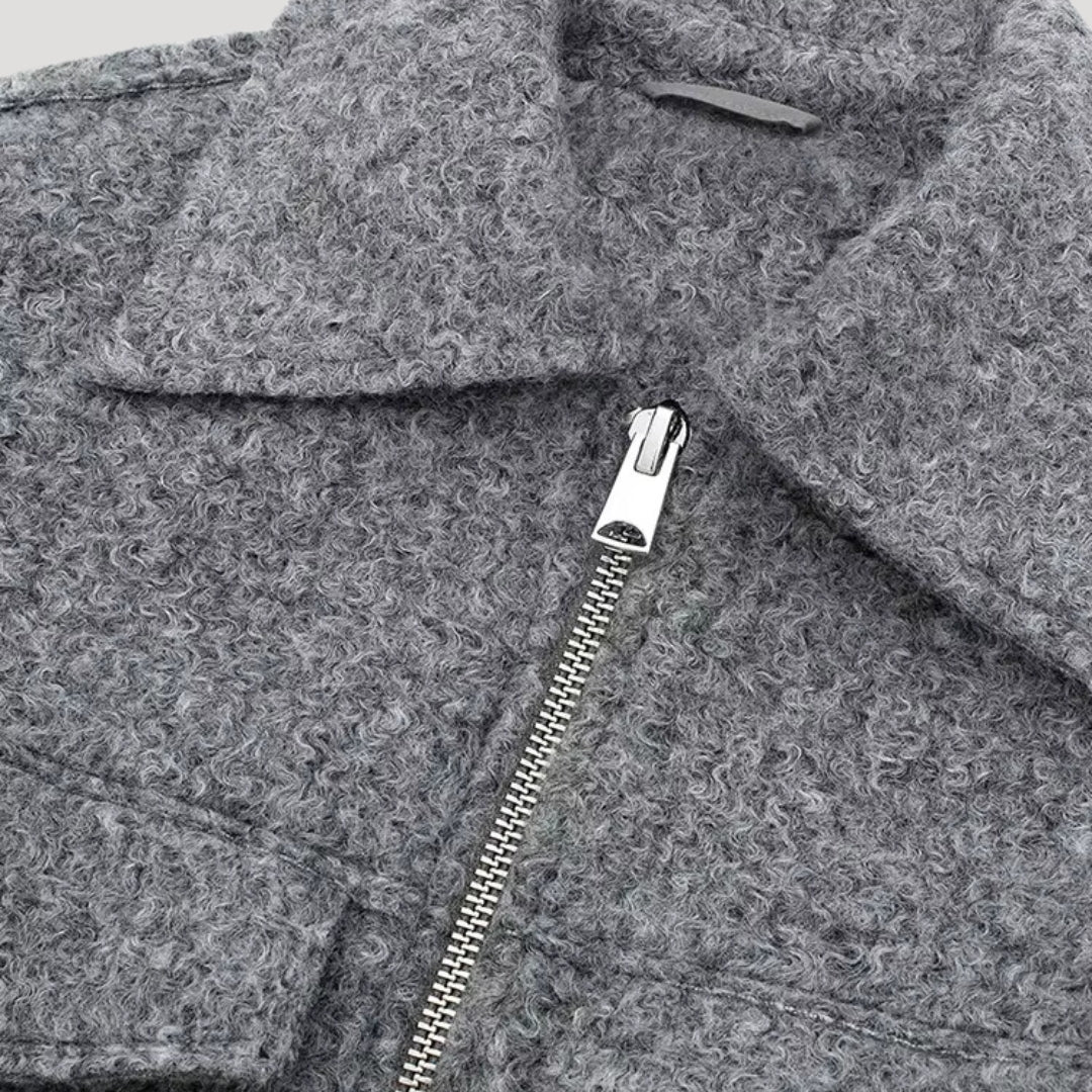 Kvinno Croppad Ulljacka med Strukturerad Design 5