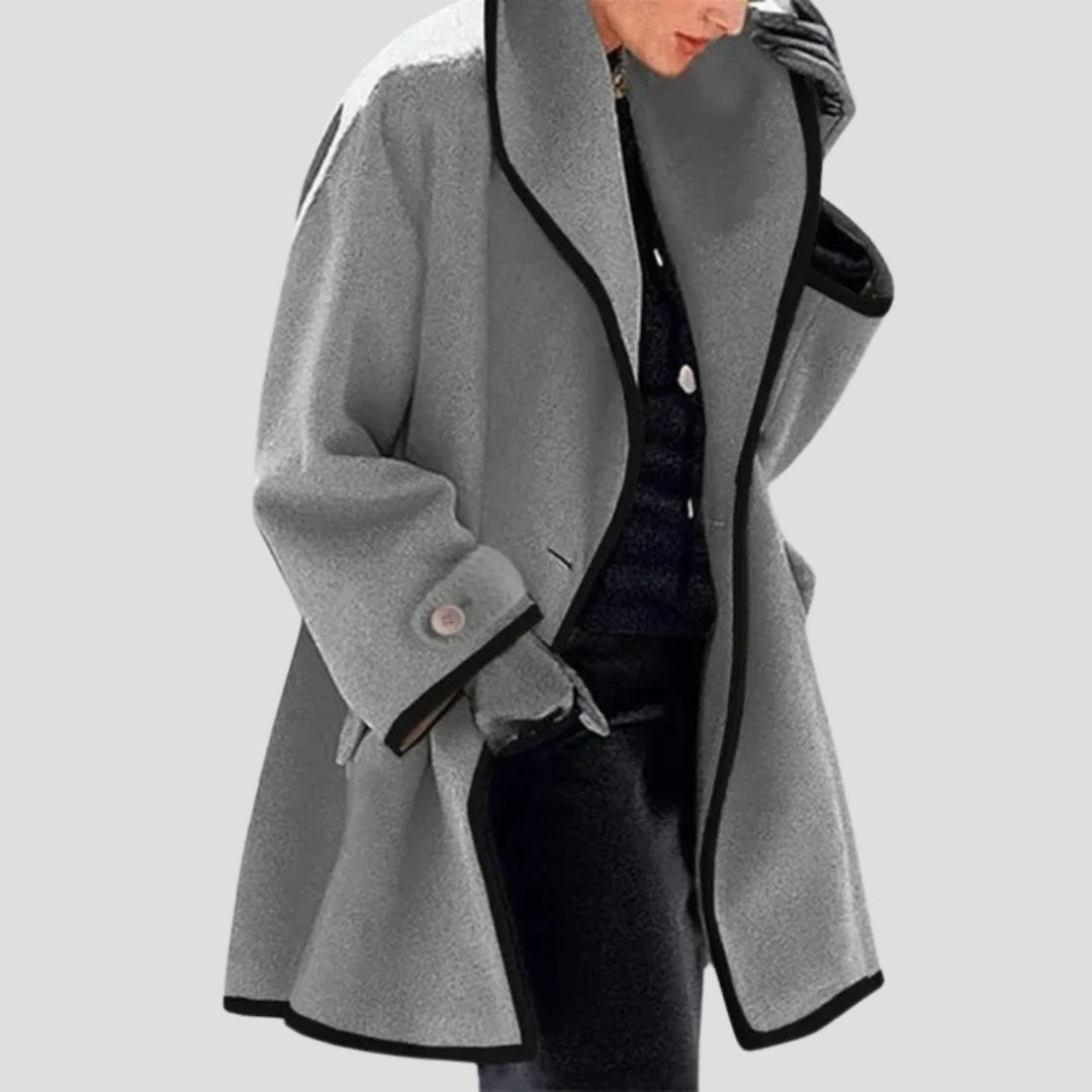 Kvinno vinterullkappa med elegant svängdesign 1