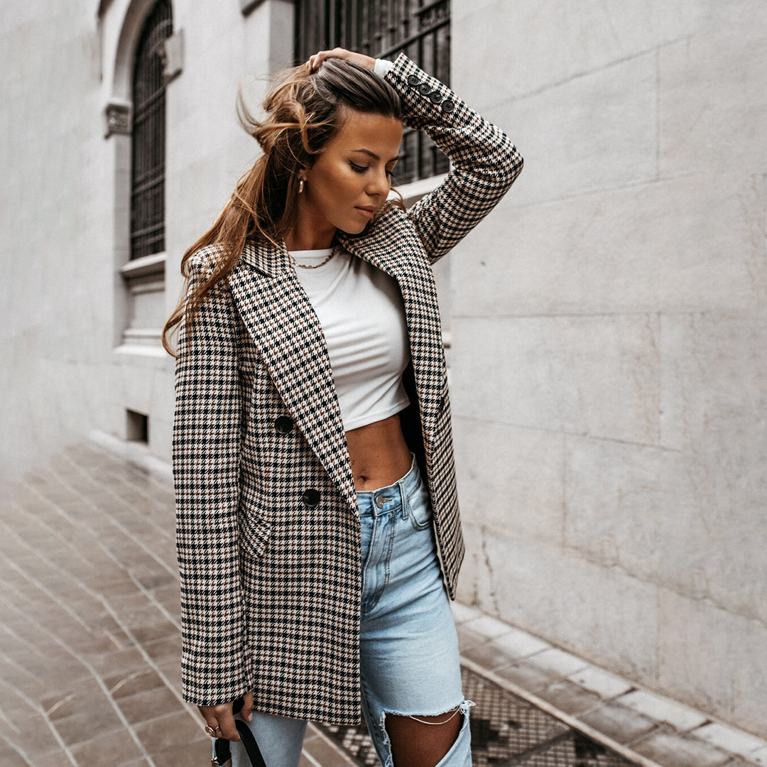 Kvinnors Blazer i Naturliga Material