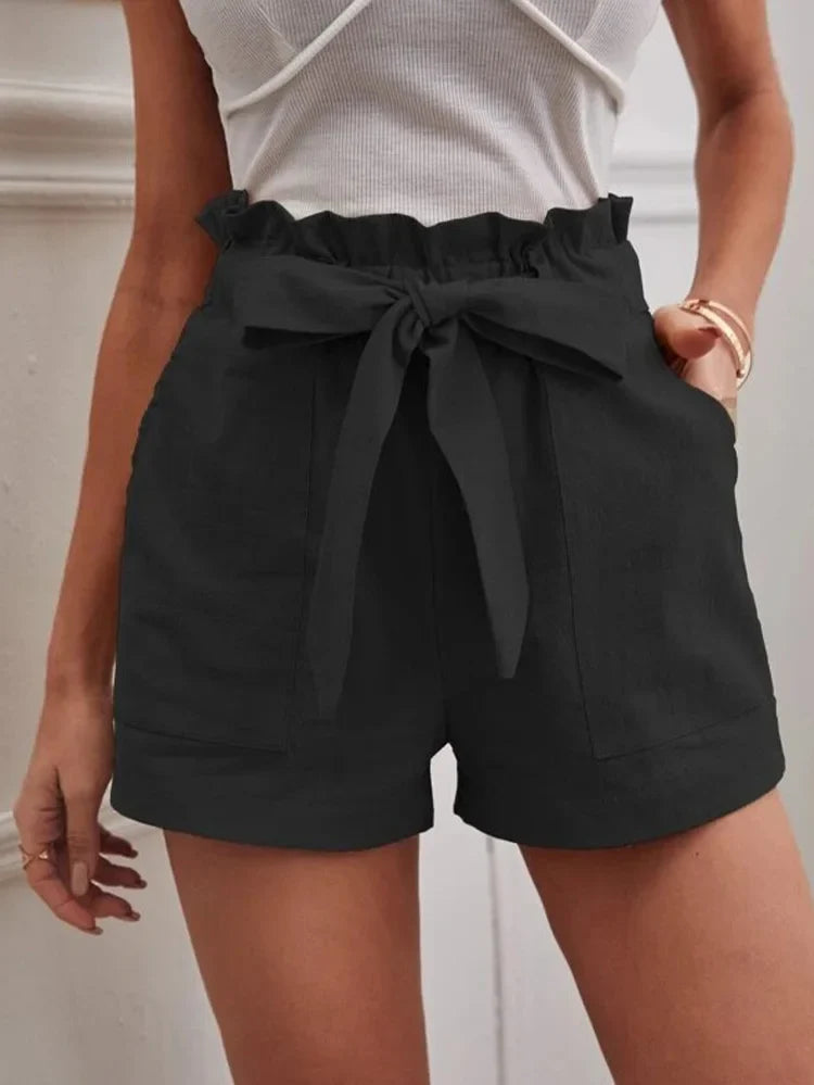 Kvinnors Bomullsshorts med Dragsko