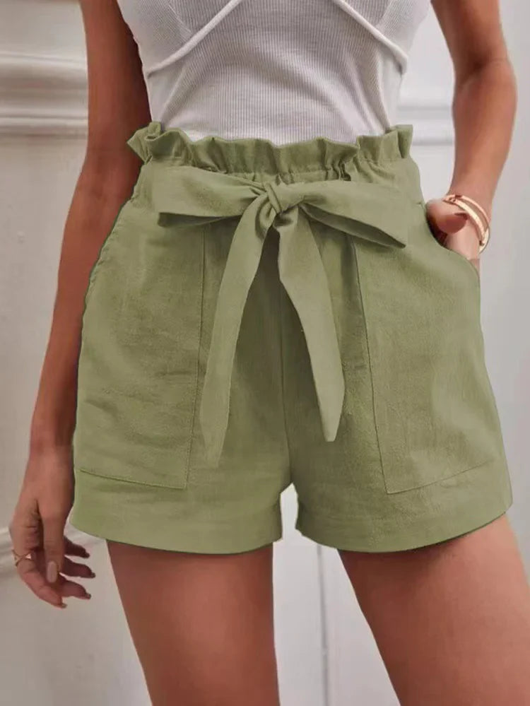 Kvinnors Bomullsshorts med Dragsko