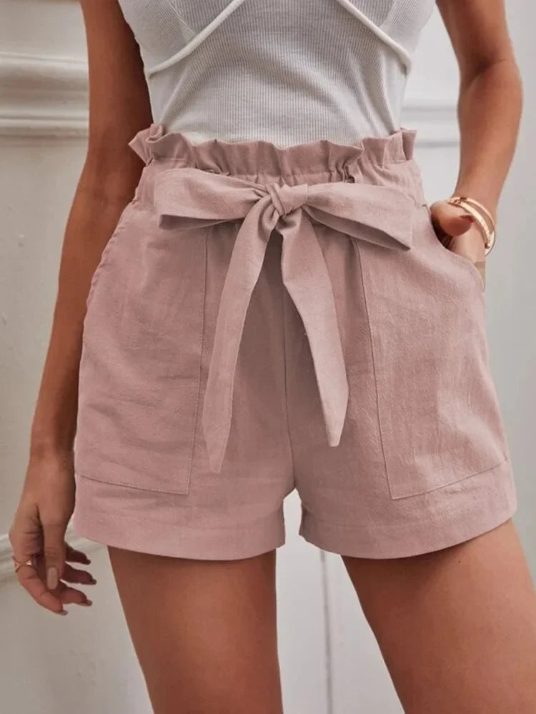 Kvinnors Bomullsshorts med Dragsko