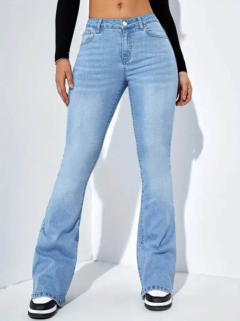 Kvinnors Denim Hög Midja Jeans
