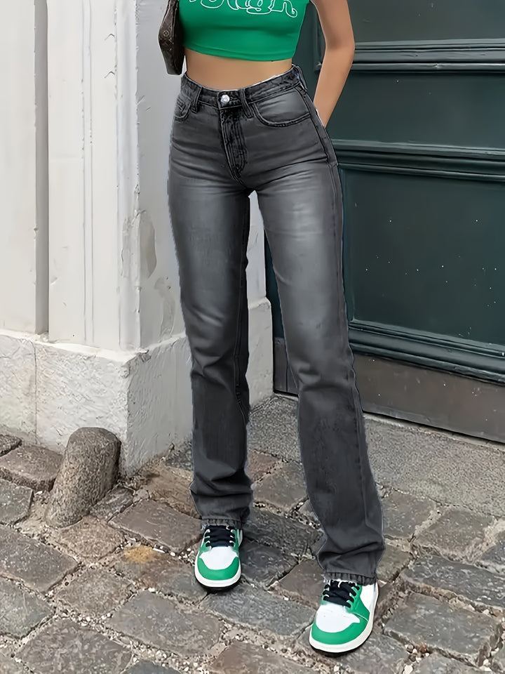 Kvinnors Denim Raka Jeans