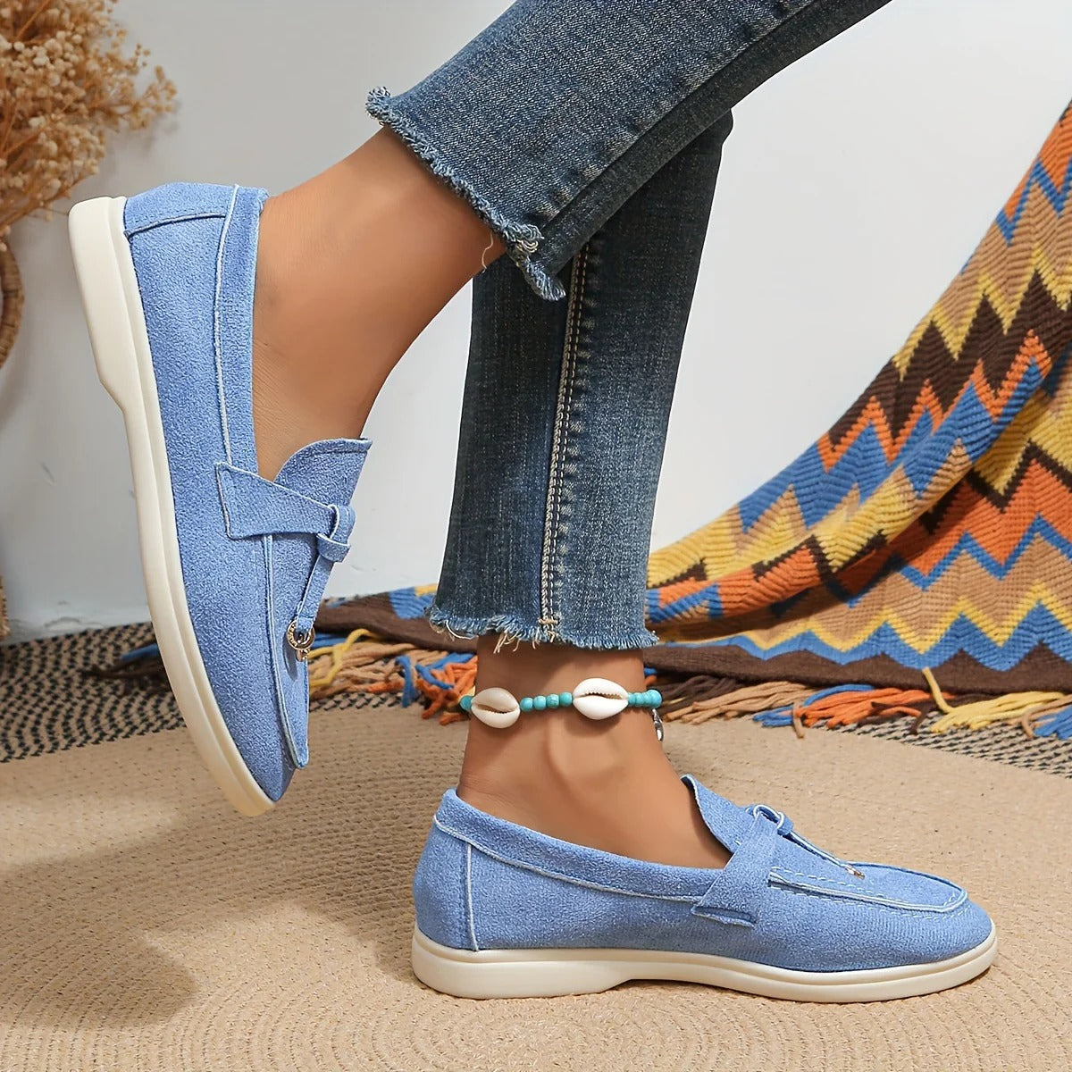 Kvinnors Syntetiskt Läder Loafers med Elegant Design