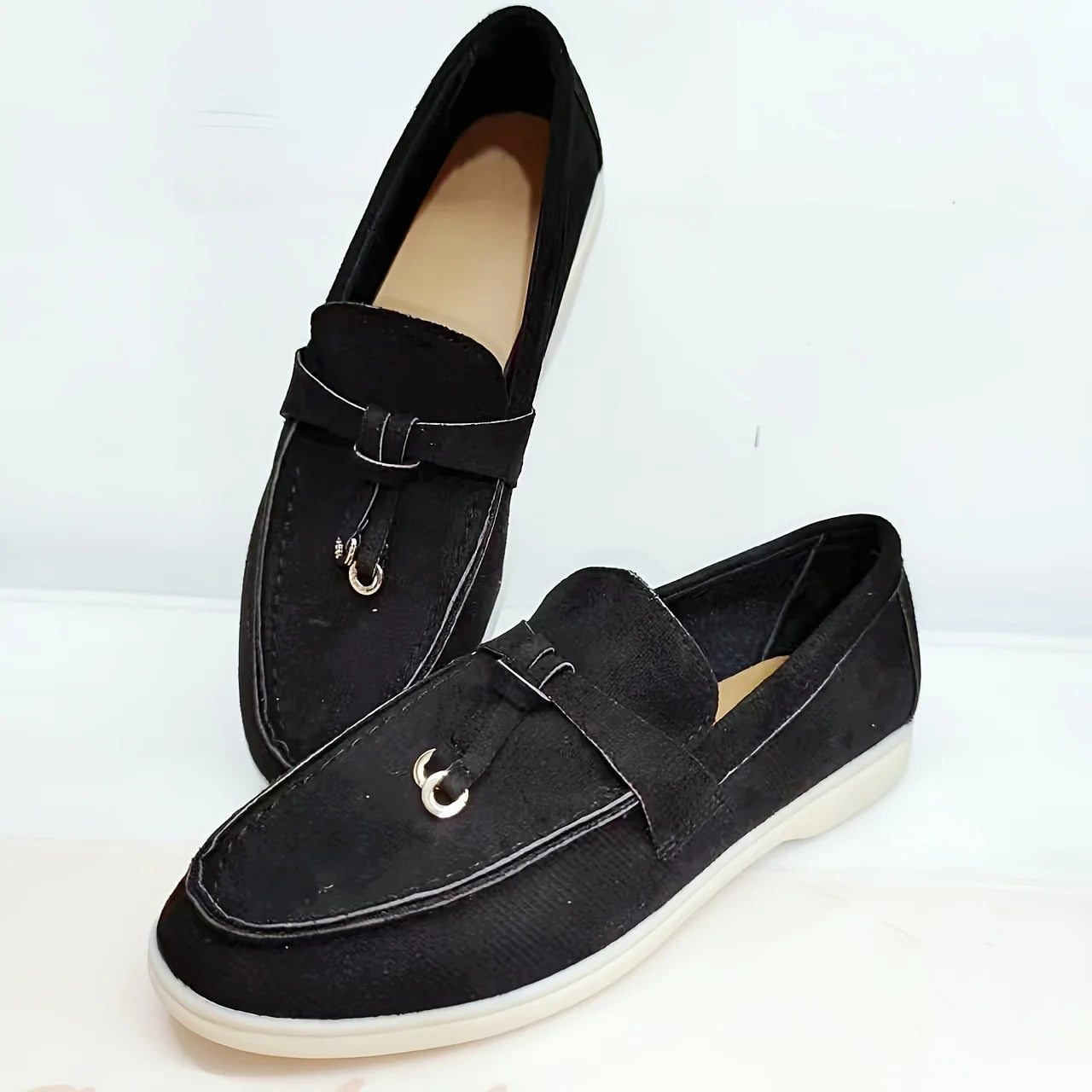 Kvinnors Syntetiskt Läder Loafers med Elegant Design