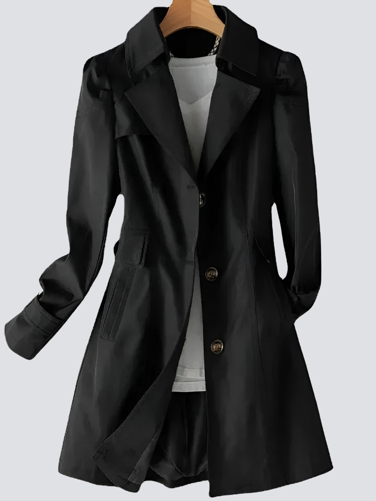 Kvinnors Trenchcoat Dam med Getailleerad Passform
