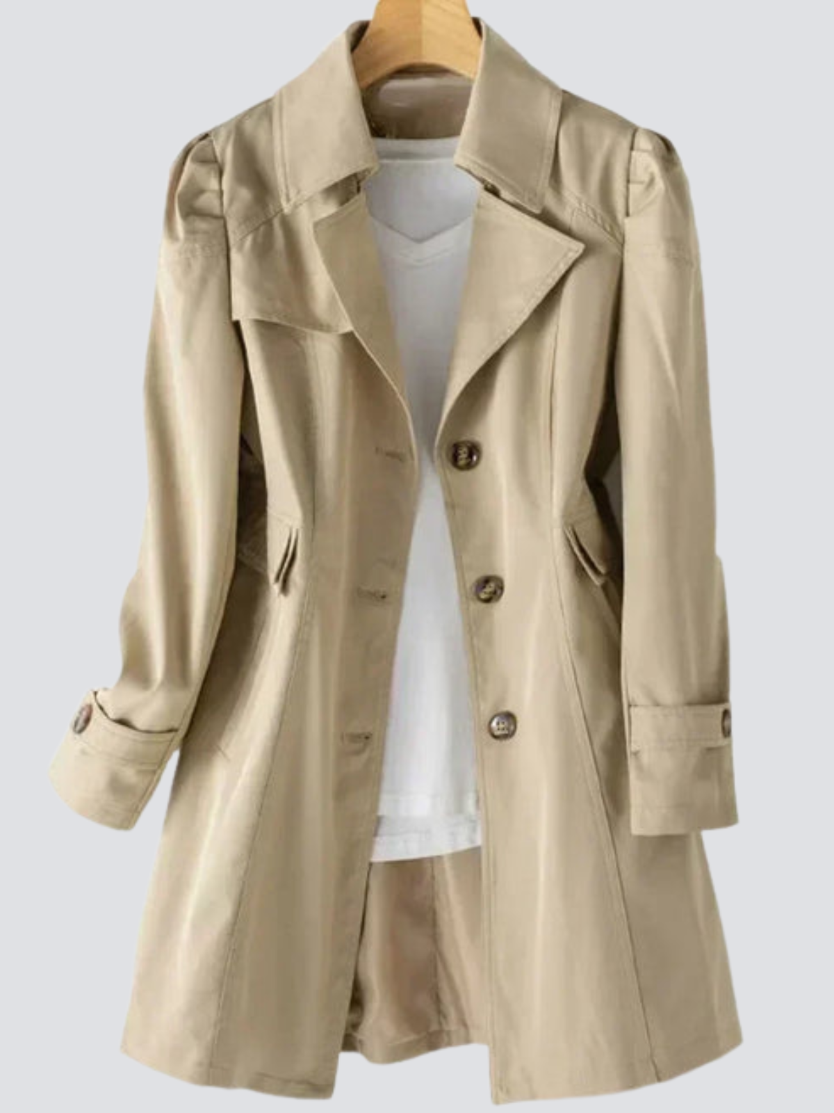 Kvinnors Trenchcoat Dam med Getailleerad Passform