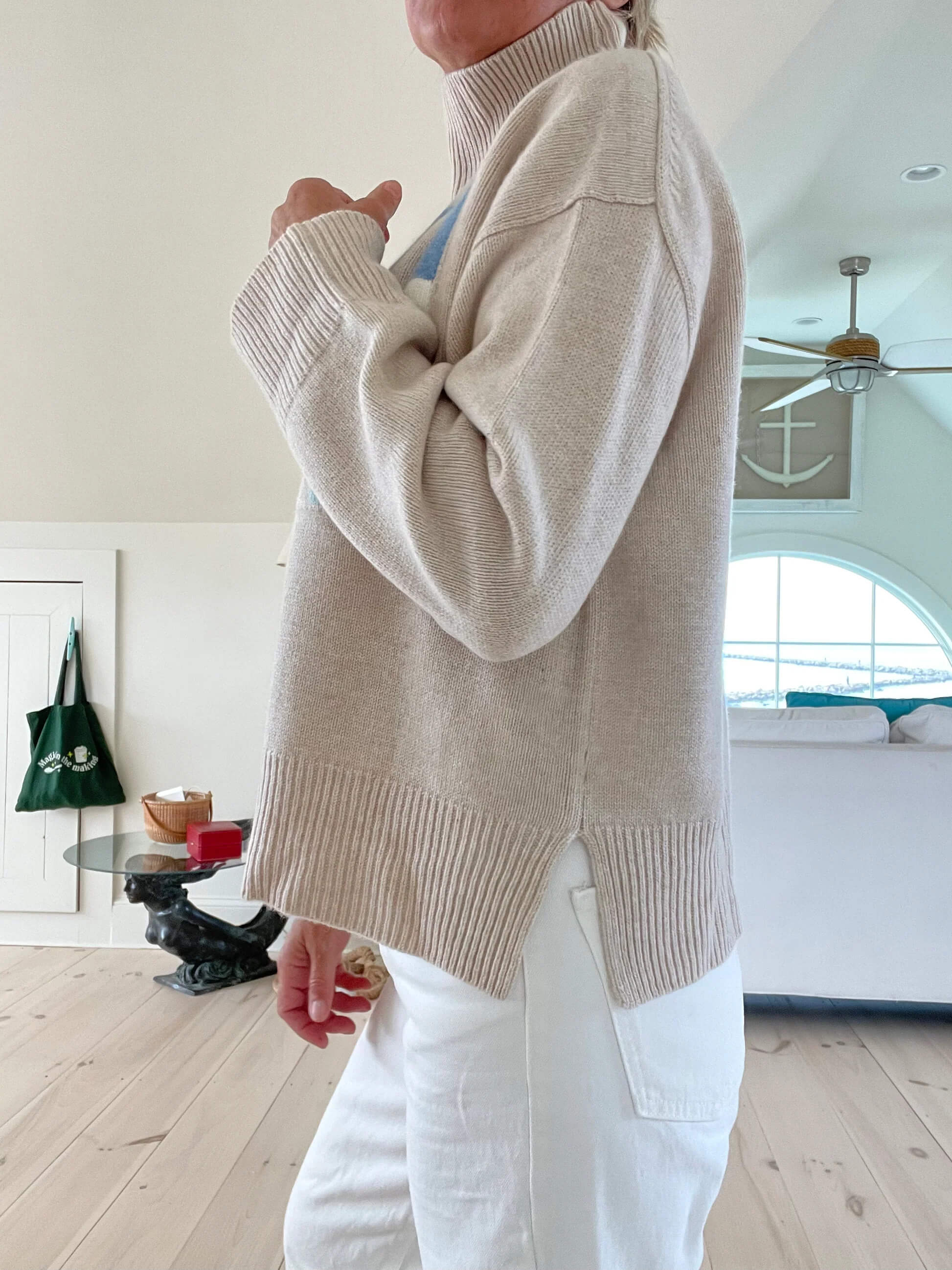 Kvinnors Turtleneck Tröja med Skidgrafik 3