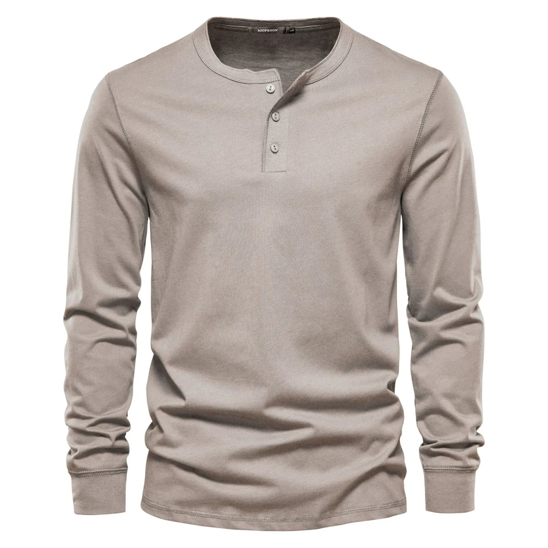 Långärmad Henley T-shirt Herr – För Träning & Vardag