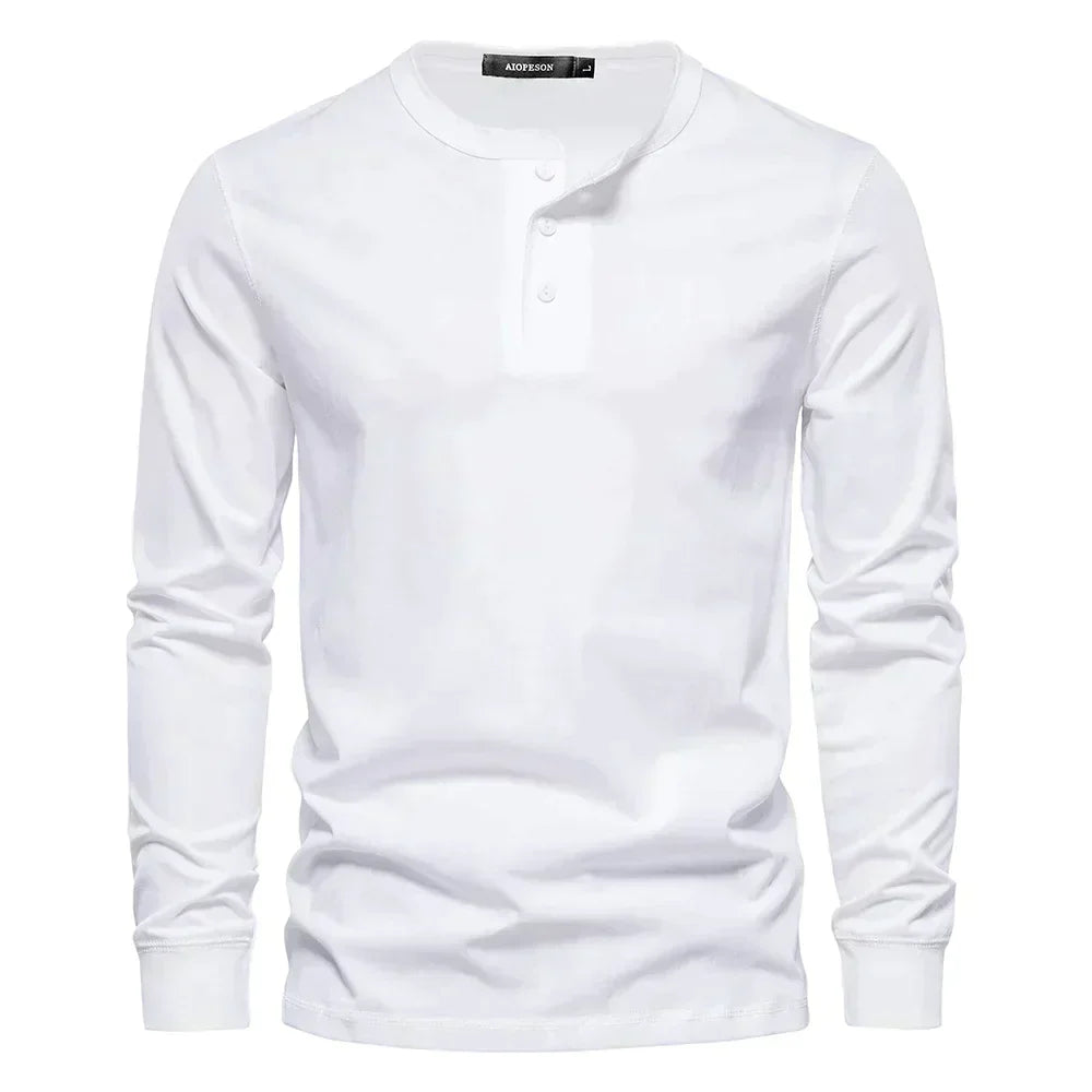 Långärmad Henley T-shirt Herr – För Träning & Vardag
