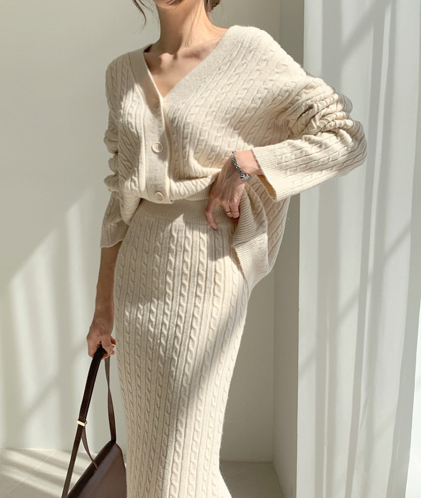 Lily | Stickad topp och kjolset