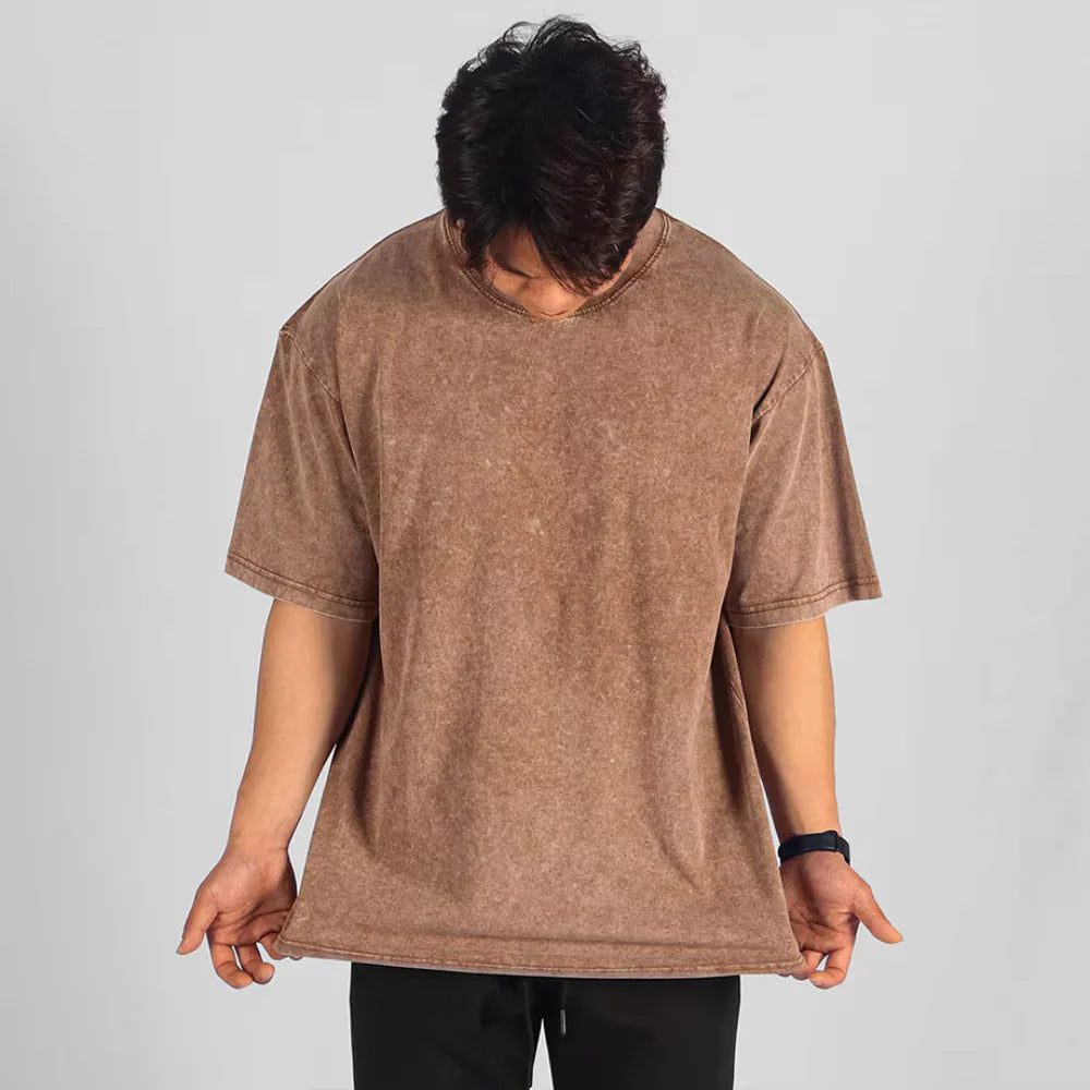 Mäns Bomull Överdimensionerad T-shirt