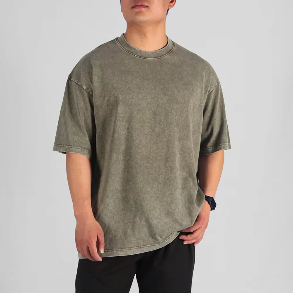 Mäns Bomull Överdimensionerad T-shirt