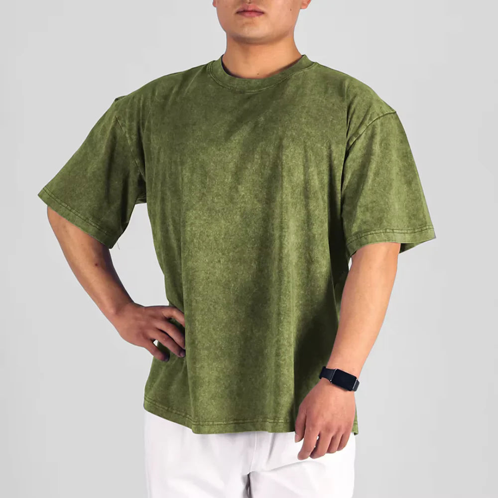 Mäns Bomull Överdimensionerad T-shirt