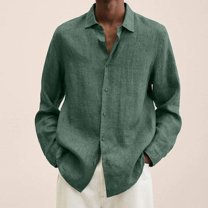 Mäns Linne Skjorta Elegant