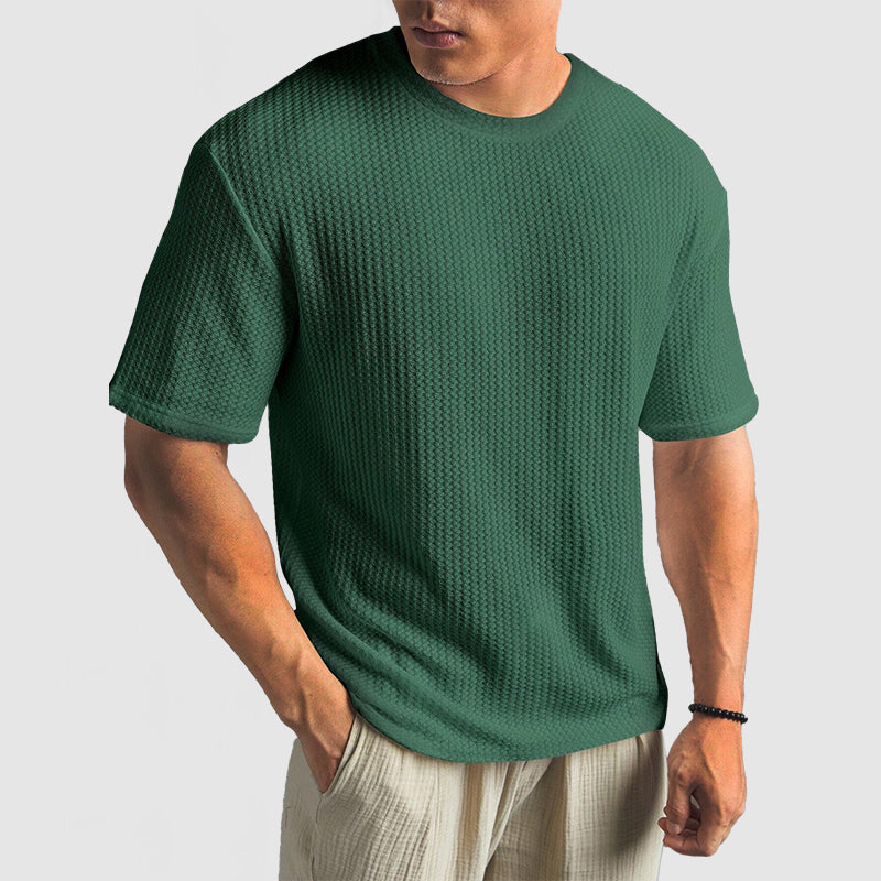 Mäns Stickad T-Shirt i Högkvalitativt Material