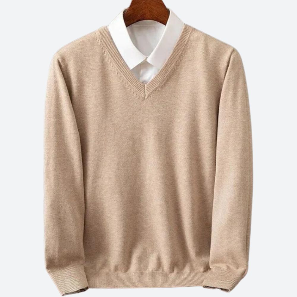 Mäns Varm Kashmirtroja med Elegant Design 0