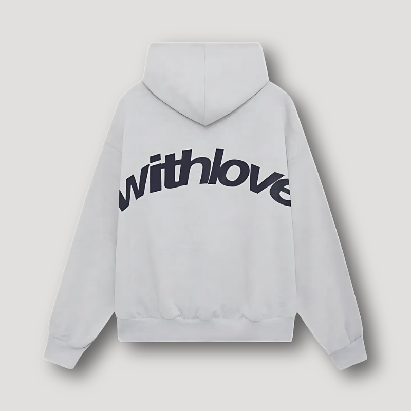 Överdimensionerad pullover Klassisk huvtröja ’withlove’ Grafiskt tryck